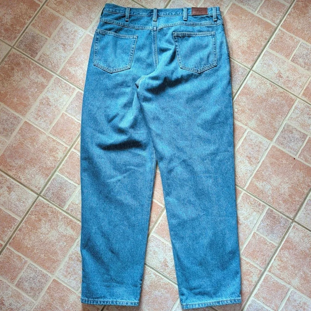 LL Bean Jeans Mens 36x32 Blue Relaxed Fit Flannel Lined Denim Medium‎ Wash